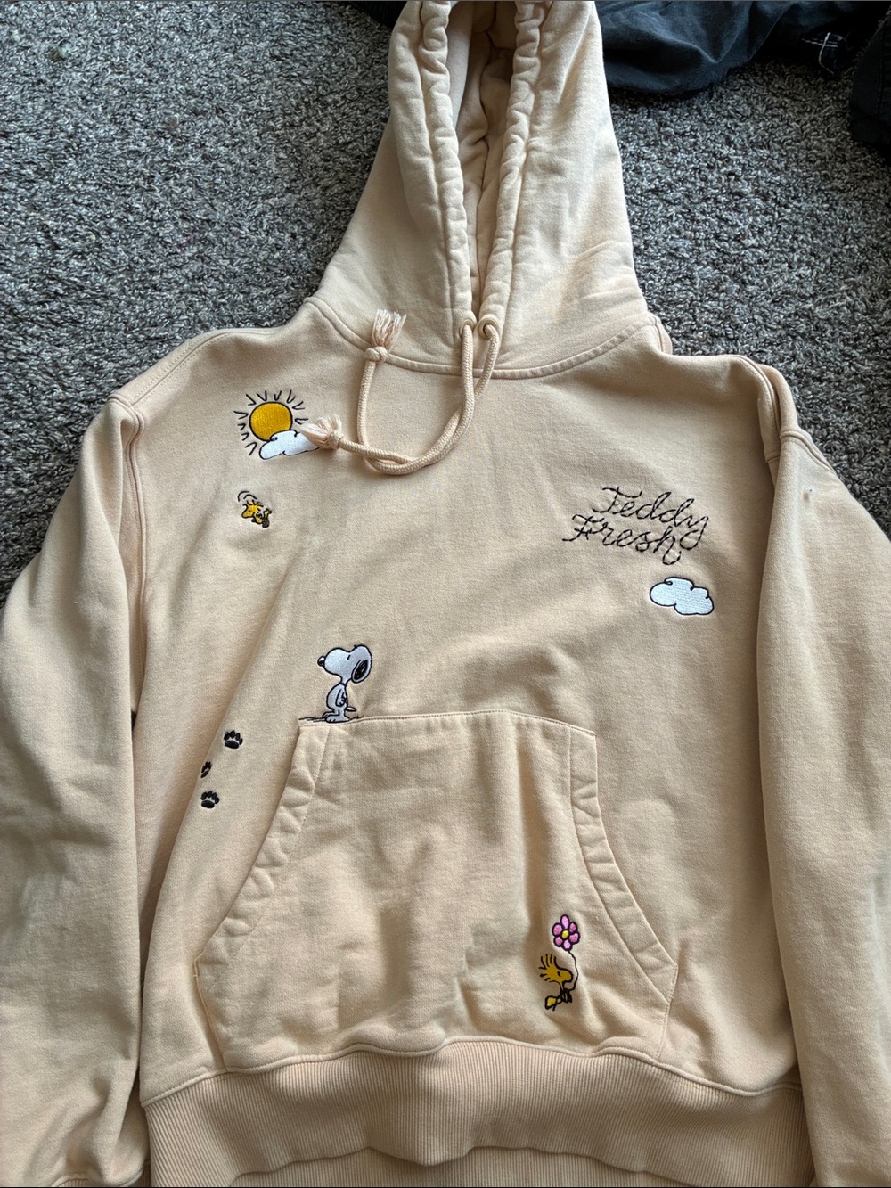 Teddy Fresh Beige Snoopy 'Feeling Fresh' Kids Hoodie